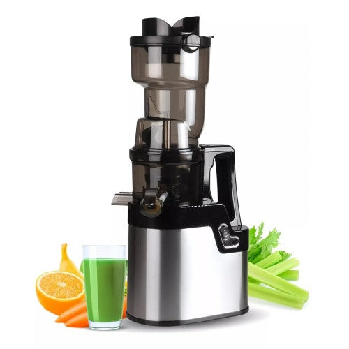 OHTE Slow Masticating Juicer, 250W Stainless Steel Slow Cold Press Juicer Machine with 100mm Large Feed Chute for Vegetables and Fruit OHTE Slow Masticating Juicer, 250W Stainless Steel Slow Cold Press Juicer Machine with 100mm Large Feed Chute for Vegetables and Fruit